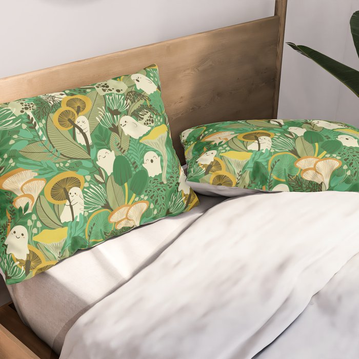 Ghost Forest Green Pillow Sham Gallery Image 2