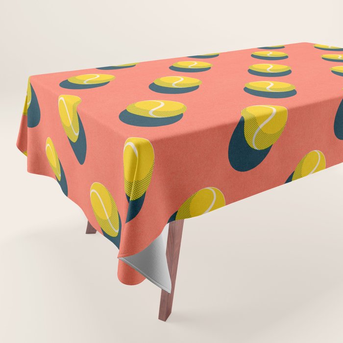 BALLS Tennis - clay court - pattern Tablecloth Gallery Image 1