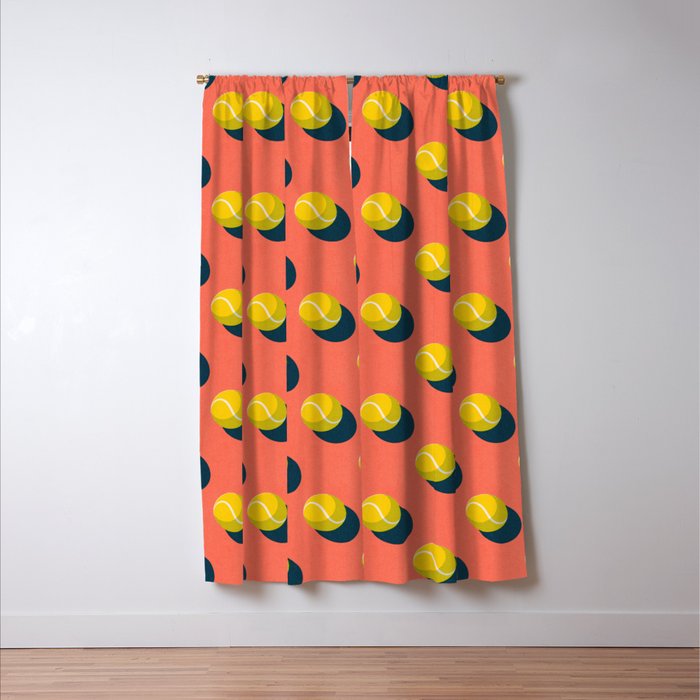 BALLS Tennis - clay court - pattern Window Curtain Gallery Image 3