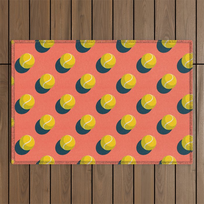 BALLS Tennis - clay court - pattern Outdoor Rug Gallery Image 1