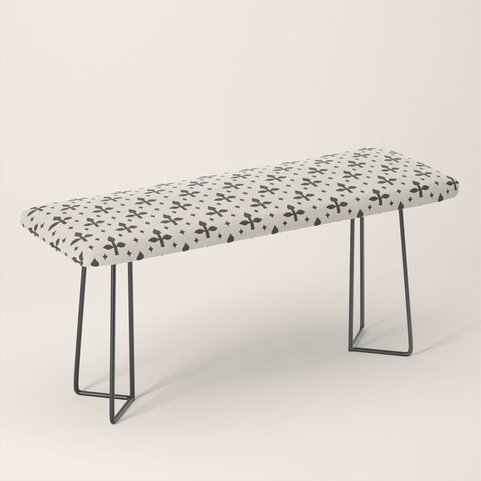Classic Monochrome Leaf Motif Bench Gallery Image 1