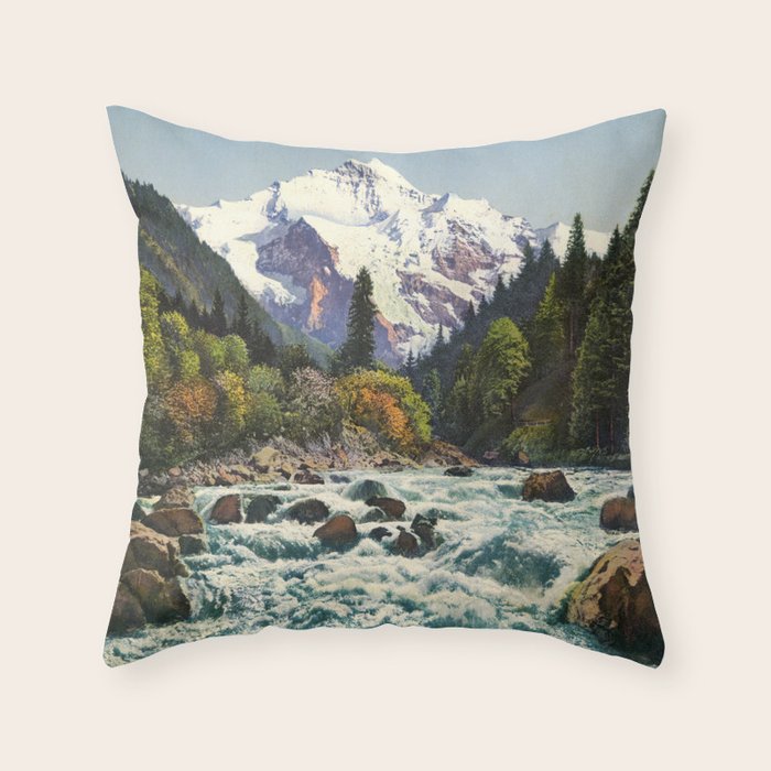 Mountains Forest Rocky River Throw Pillow Gallery Image 6