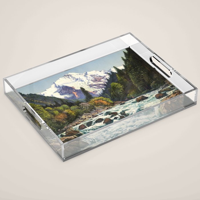 Mountains Forest Rocky River Acrylic Tray Gallery Image 1