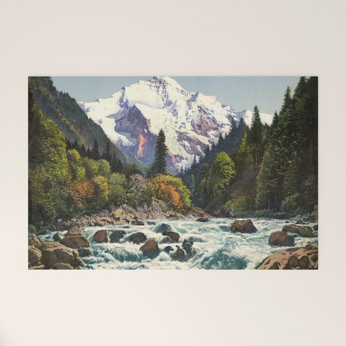 Mountains Forest Rocky River Welcome Mat Gallery Image 1