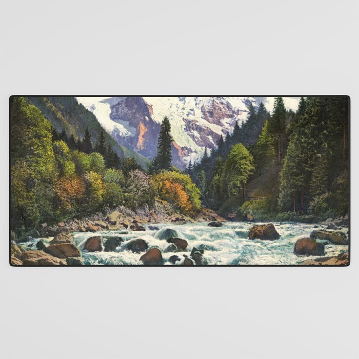 Mountains Forest Rocky River Desk Mat Gallery Image 3