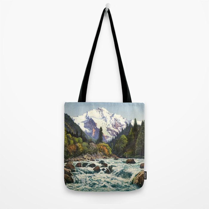 Mountains Forest Rocky River Tote Bag Gallery Image 2