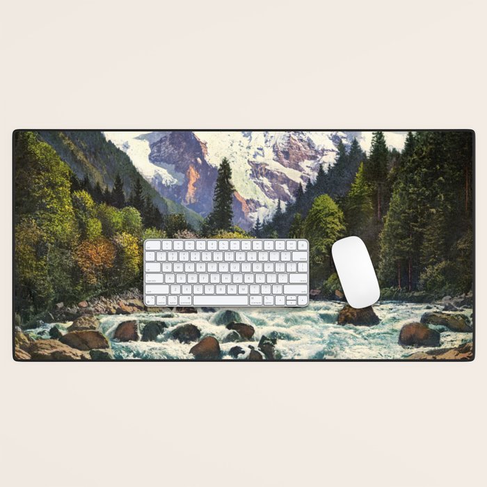 Mountains Forest Rocky River Desk Mat Gallery Image 1