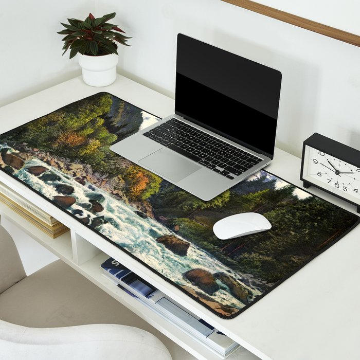 Mountains Forest Rocky River Desk Mat Gallery Image 2