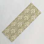 Froggie  Ogee - moss green and cream Yoga Mat Gallery Image 1