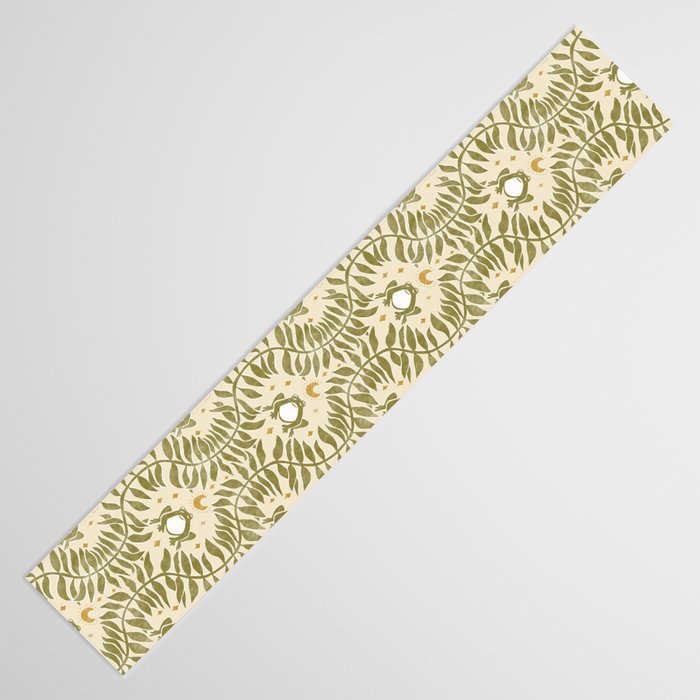 Froggie  Ogee - moss green and cream Table Runner Gallery Image 3