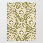 Froggie  Ogee - moss green and cream Poster Gallery Image 4