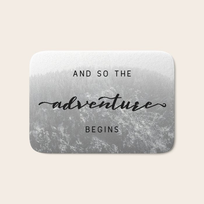 And So The Adventure Begins - Snowy Mountain Bath Mat Gallery Image 1