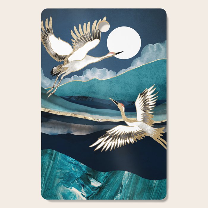 Midnight Cranes Cutting Board Gallery Image 1