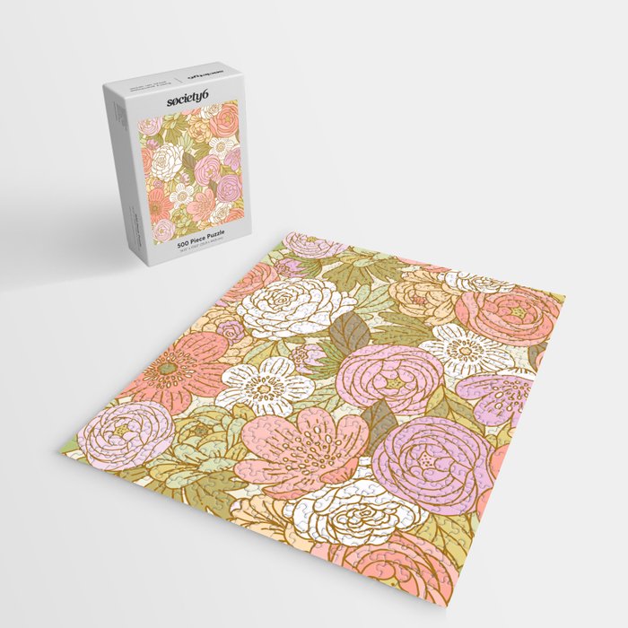 Boho Blooms | Light Pastel Jigsaw Puzzle Gallery Image 2