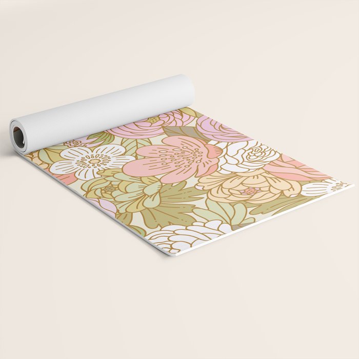 Boho Blooms | Light Pastel Yoga Mat Gallery Image 2