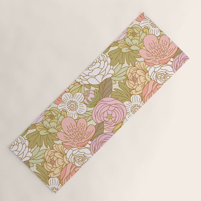 Boho Blooms | Light Pastel Yoga Mat Gallery Image 1