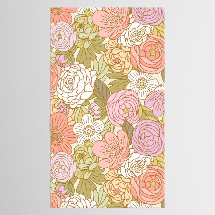 Boho Blooms | Light Pastel Tablecloth Gallery Image 2