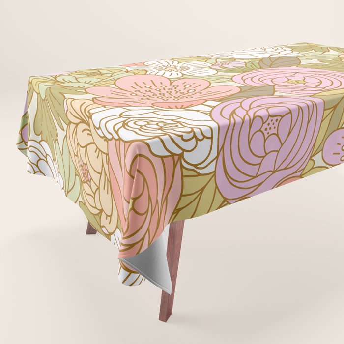 Boho Blooms | Light Pastel Tablecloth Gallery Image 1