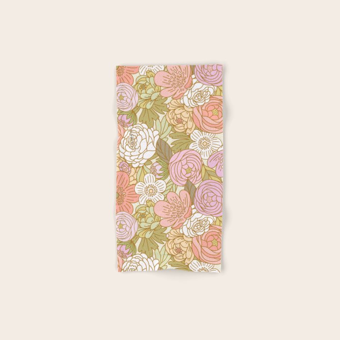 Boho Blooms | Light Pastel Bath Towel Gallery Image 1