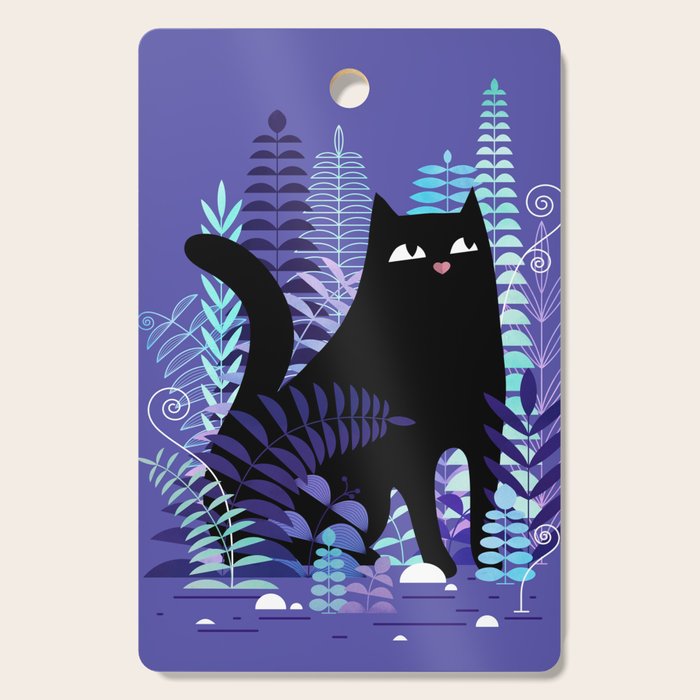 The Ferns (Black Cat Version) Cutting Board Gallery Image 1