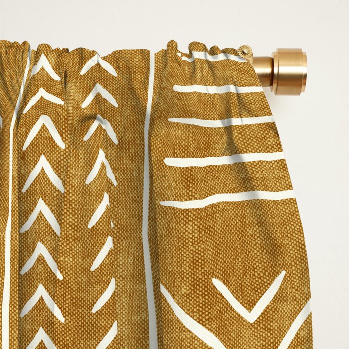 mustard mud cloth - arrow cross Window Curtain Gallery Image 2