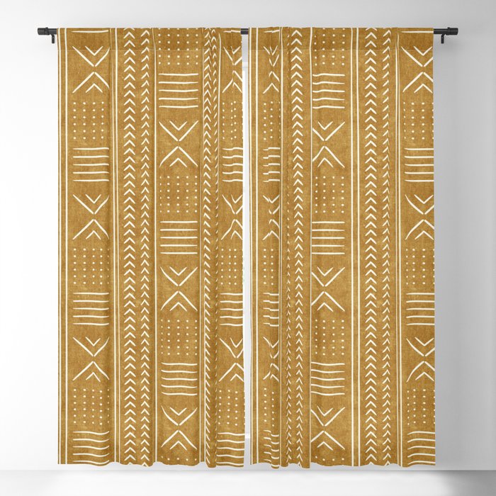 mustard mud cloth - arrow cross Window Curtain Gallery Image 5