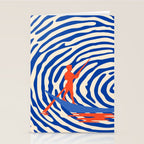 Maelstrom, Abstract Psychedelic Ocean River Whirlpool Vortex, Line Art Drawing Eclectic Boat Sail Sea Stationery Card Gallery Image 2