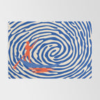 Maelstrom, Abstract Psychedelic Ocean River Whirlpool Vortex, Line Art Drawing Eclectic Boat Sail Sea Rug Gallery Image 2
