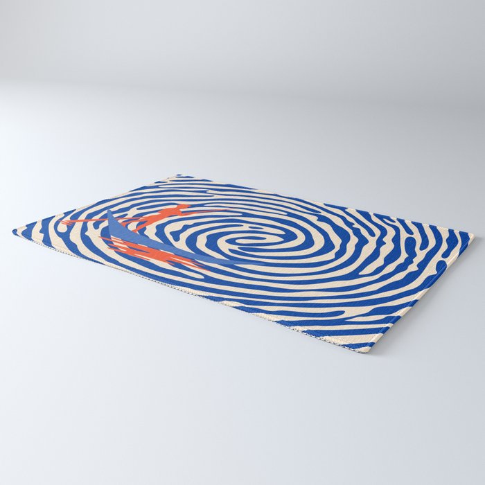 Maelstrom, Abstract Psychedelic Ocean River Whirlpool Vortex, Line Art Drawing Eclectic Boat Sail Sea Rug Gallery Image 3