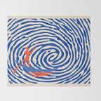 Maelstrom, Abstract Psychedelic Ocean River Whirlpool Vortex, Line Art Drawing Eclectic Boat Sail Sea Throw Blanket Gallery Image 2