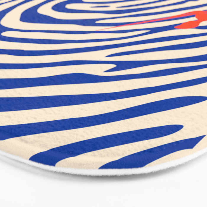 Maelstrom, Abstract Psychedelic Ocean River Whirlpool Vortex, Line Art Drawing Eclectic Boat Sail Sea Bath Mat Gallery Image 3