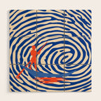 Maelstrom, Abstract Psychedelic Ocean River Whirlpool Vortex, Line Art Drawing Eclectic Boat Sail Sea Wood Wall Art Gallery Image 1