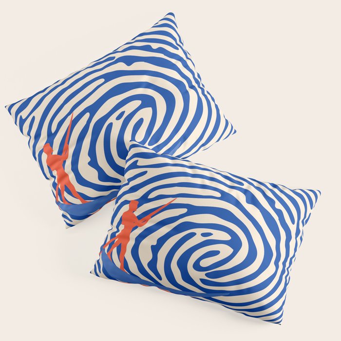 Maelstrom, Abstract Psychedelic Ocean River Whirlpool Vortex, Line Art Drawing Eclectic Boat Sail Sea Pillow Sham Gallery Image 3