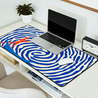 Maelstrom, Abstract Psychedelic Ocean River Whirlpool Vortex, Line Art Drawing Eclectic Boat Sail Sea Desk Mat Gallery Image 2
