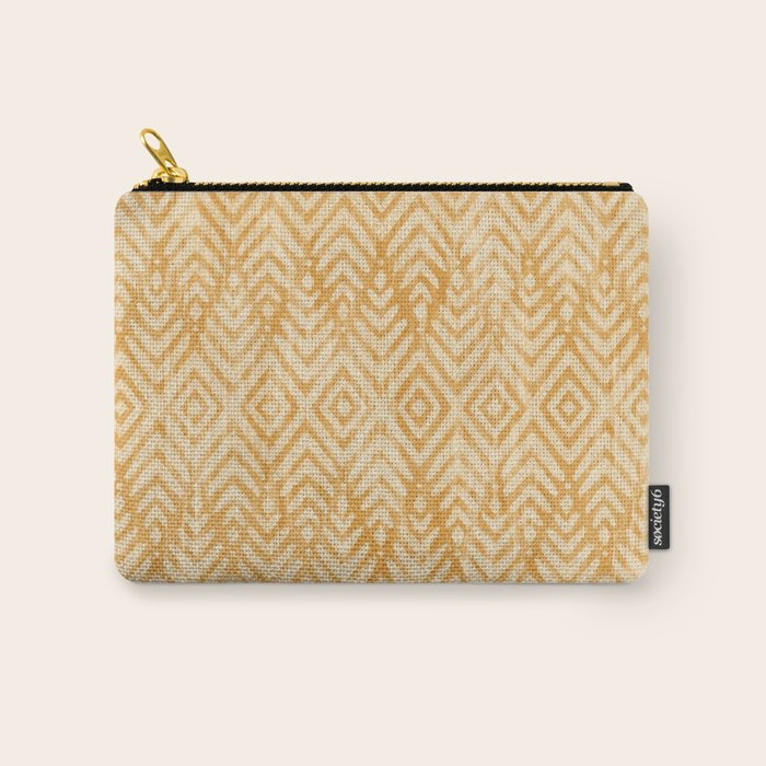 Feather Ikat - marigold and cream  Carry All Pouch Gallery Image 1