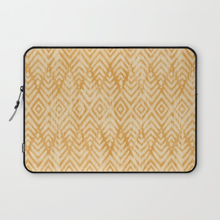 Feather Ikat - marigold and cream  Laptop Sleeve Gallery Image 1