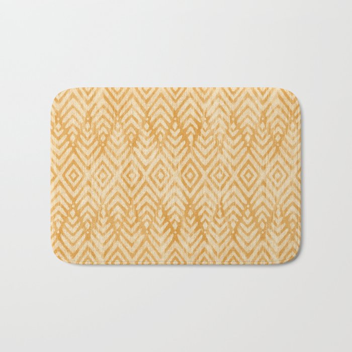 Feather Ikat - marigold and cream  Bath Mat Gallery Image 1