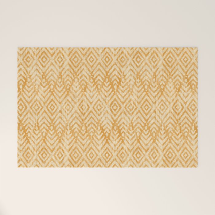 Feather Ikat - marigold and cream  Welcome Mat Gallery Image 1