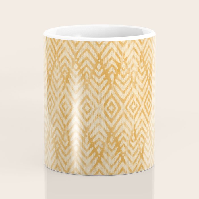 Feather Ikat - marigold and cream  Coffee Mug Gallery Image 4