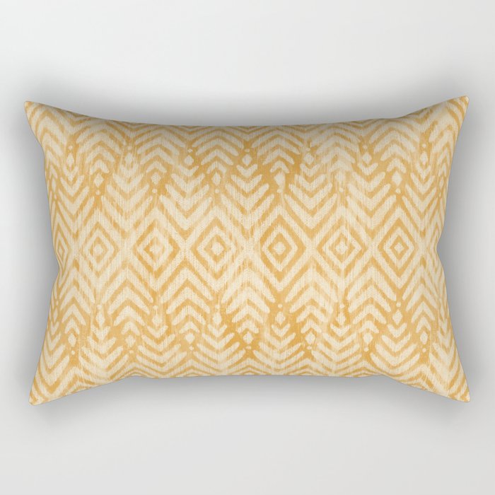 Feather Ikat - marigold and cream  Rectangular Pillow Gallery Image 2