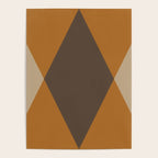 Retro Argyle Diamond Pattern Brown Caramel Poster Gallery Image 4