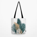 Gold and Green Palm Leaves Tote Bag Gallery Image 2