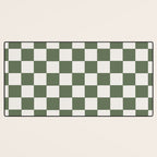 Soft Checkerboard Muted Green Desk Mat Gallery Image 3