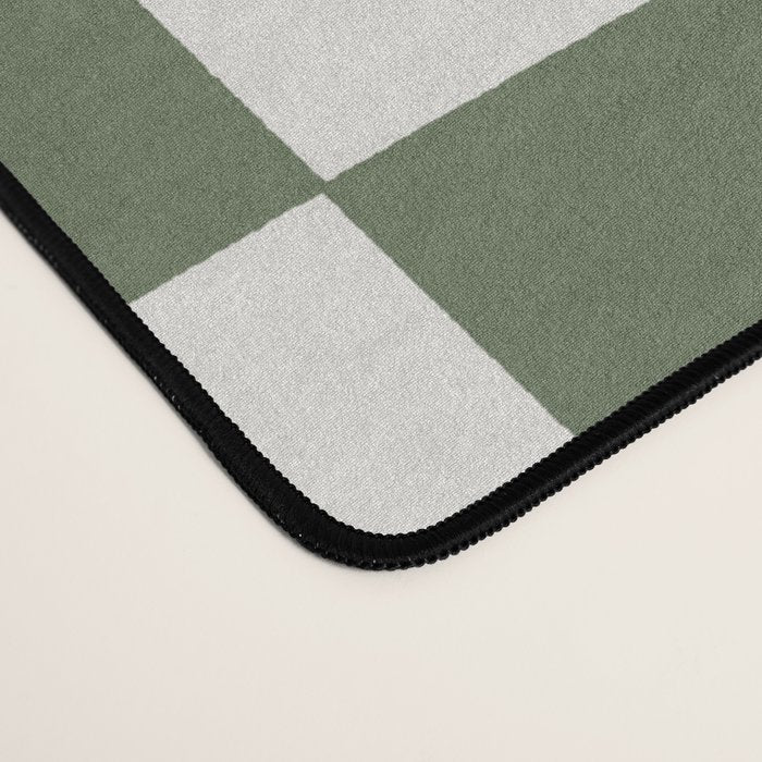 Soft Checkerboard Muted Green Desk Mat Gallery Image 4