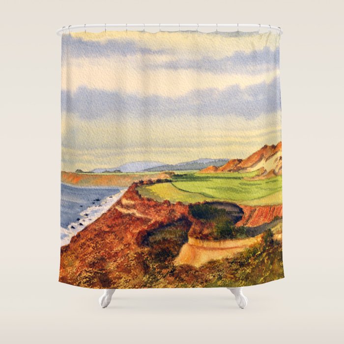 Pacific Dunes - On Bandon Dunes - Golf Course 13th Hole Shower Curtain Gallery Image 1