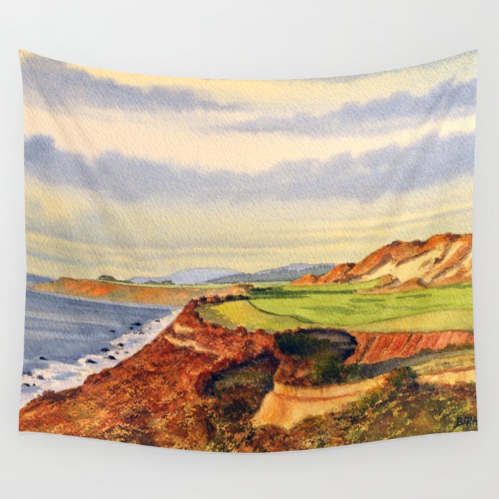 Pacific Dunes - On Bandon Dunes - Golf Course 13th Hole Wall Tapestry Gallery Image 4
