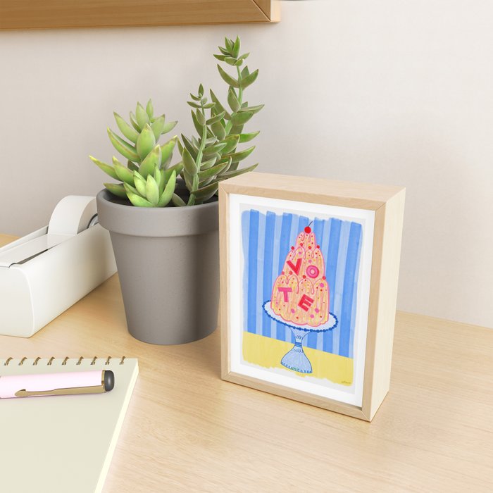 Mold the Future & Vote in Blueberry Blue Mini Art Print Gallery Image 2
