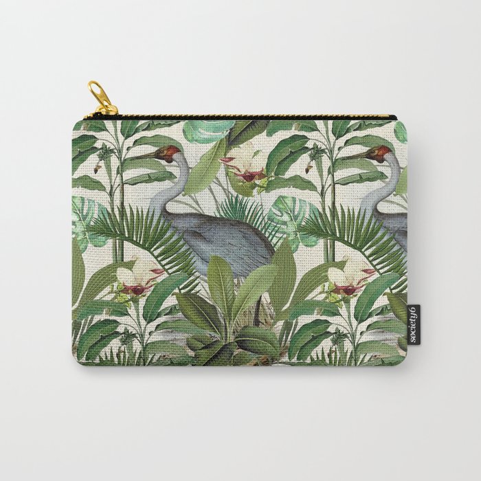 Tropical Heron Bird Rainforest Illustration Carry All Pouch Gallery Image 1