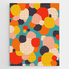 Happy Thoughts Rush In, Positivity Growth Mindset Abstract Painting, Colorful Retro Shapes Brush Strokes, Eclectic Bohemian Fun Celebration Confetti Jigsaw Puzzle Gallery Image 1