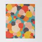 Happy Thoughts Rush In, Positivity Growth Mindset Abstract Painting, Colorful Retro Shapes Brush Strokes, Eclectic Bohemian Fun Celebration Confetti Throw Blanket Gallery Image 2